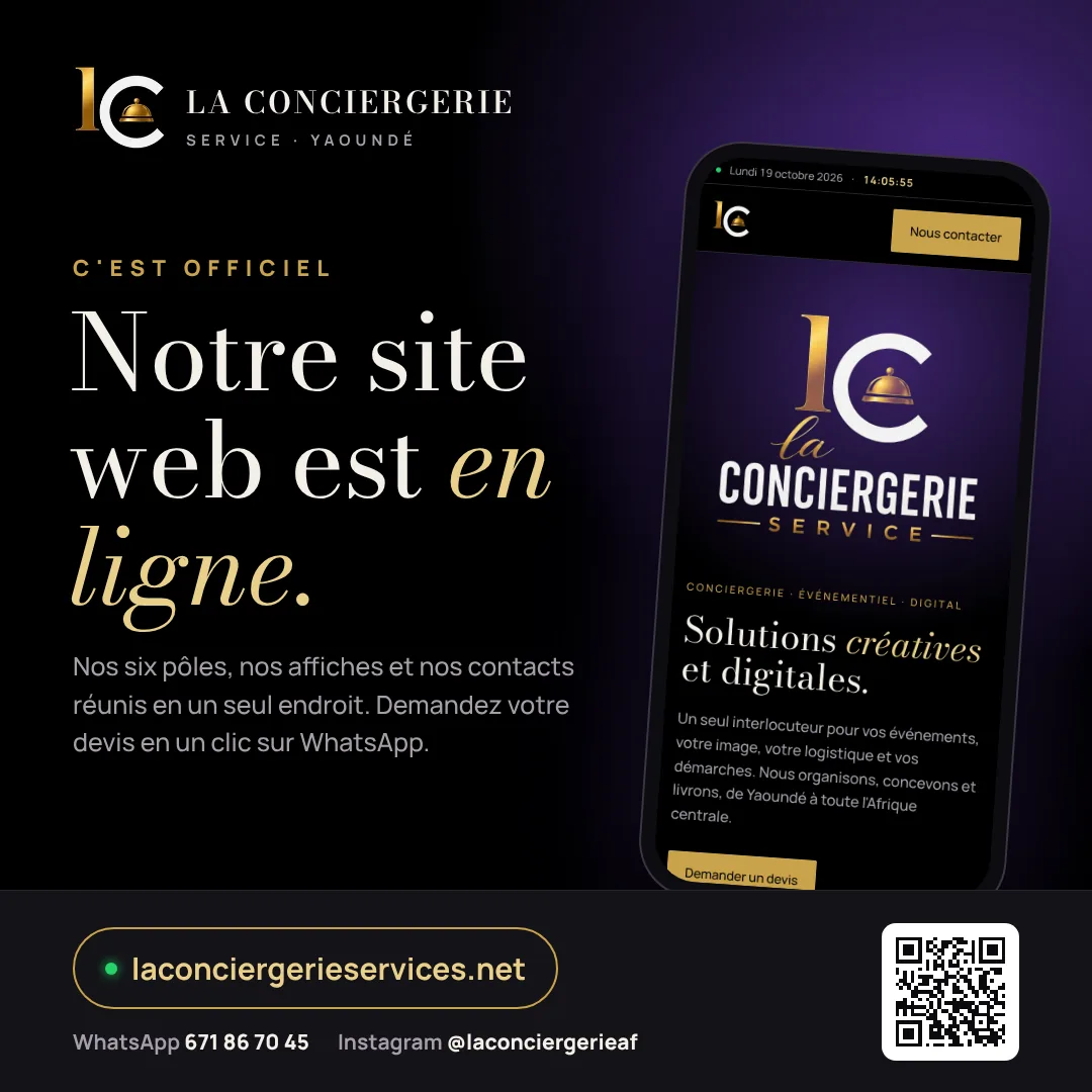 Le site de La Conciergerie Service affiché sur un téléphone