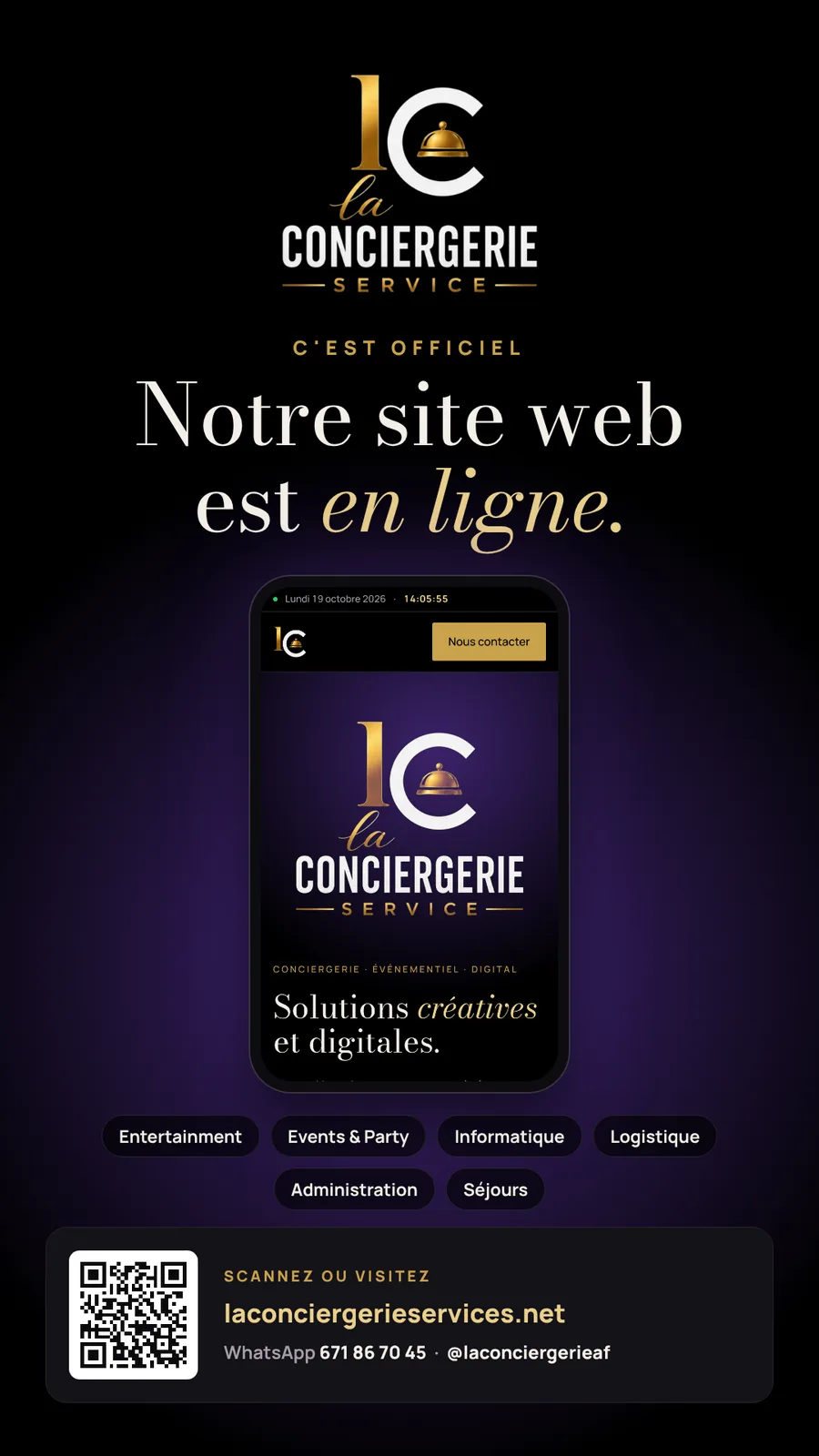 Annonce de la mise en ligne du site laconciergerieservices.net